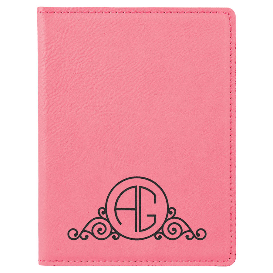 Pink Laserable Leatherette Passport Hold