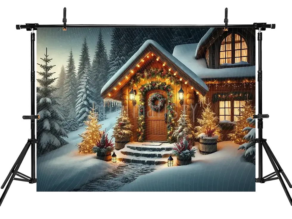 Miniatura: Paisagem de inverno, entre calor e brilho; fundo de estúdio