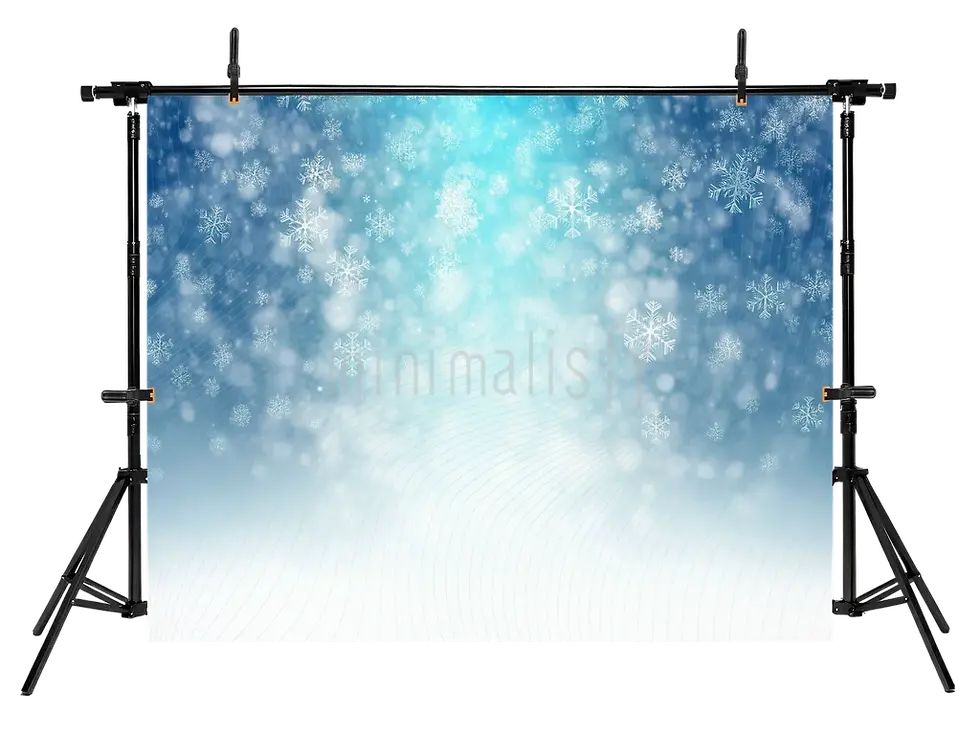 Miniature : Flocons de neige en cristal : toile de fond bleu glacier pour studio