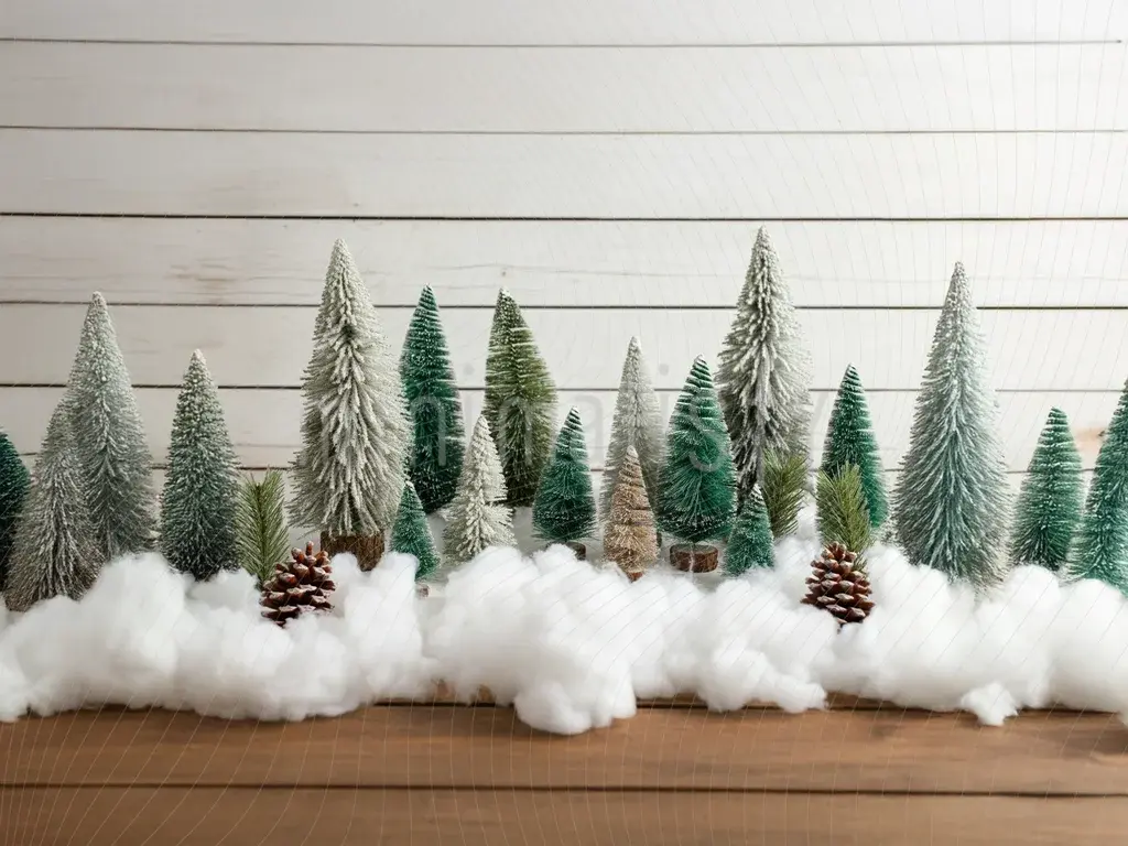 Rustik Kış Ormanı Arka Planı  - Stüdyo Fonu