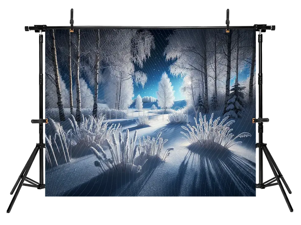 Miniature : Paysage d'hiver à l'aube glaciale - Toile de fond pour studio