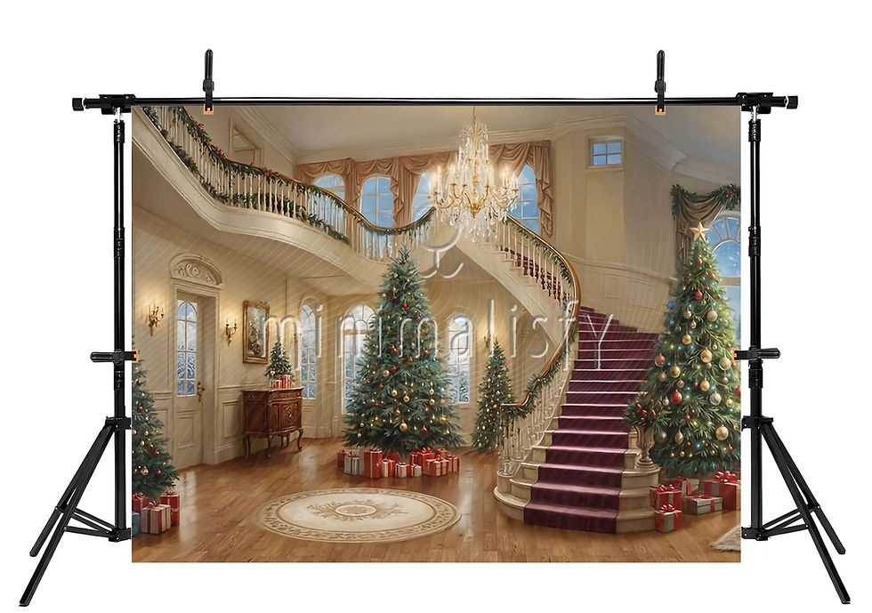 Miniaturebillede: Yeni Yıl Kristal Avizeli Şık Salon Temalı Arka Fon Perdesi Stüdyo Arka Planı