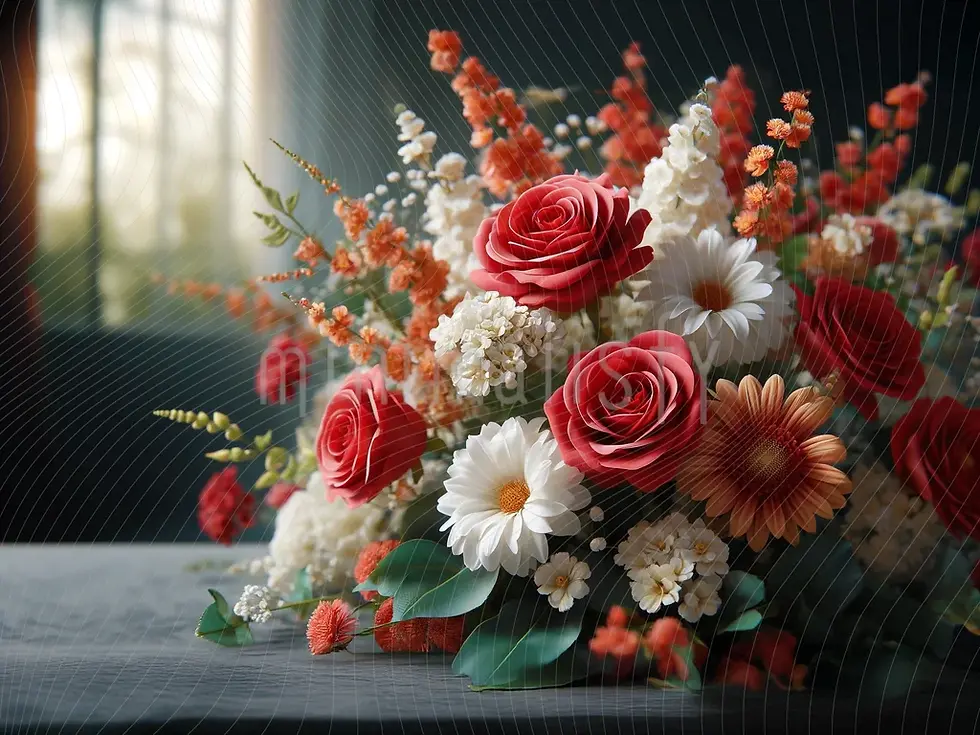 Composition florale romantique – Toile de fond pour studio