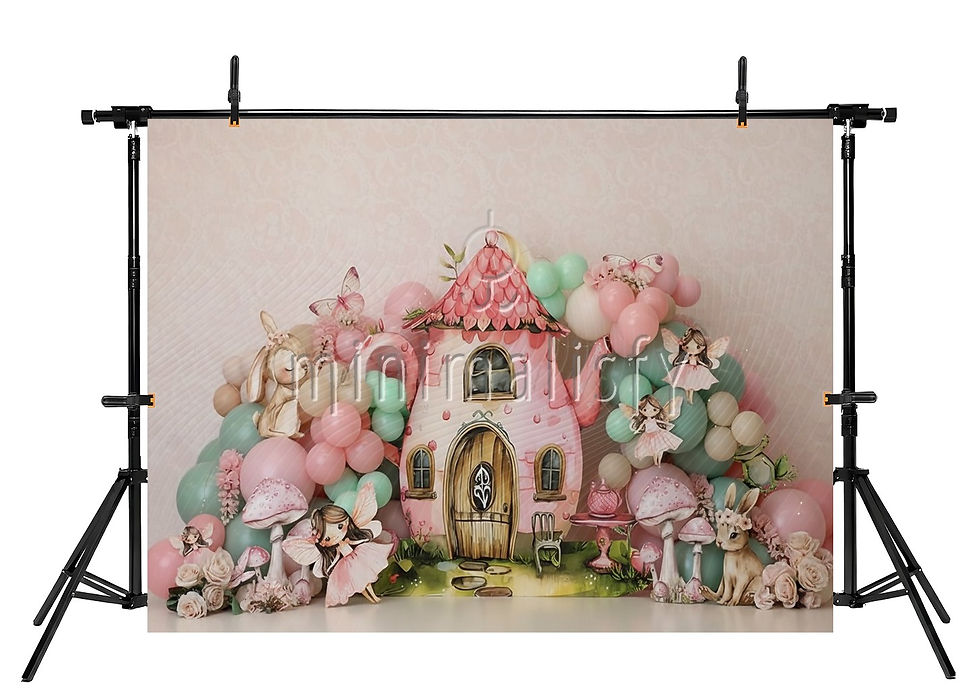 Miniature : Masalsı Perili Ev ve Balon Süsleme Seti Stüdyo Fonu