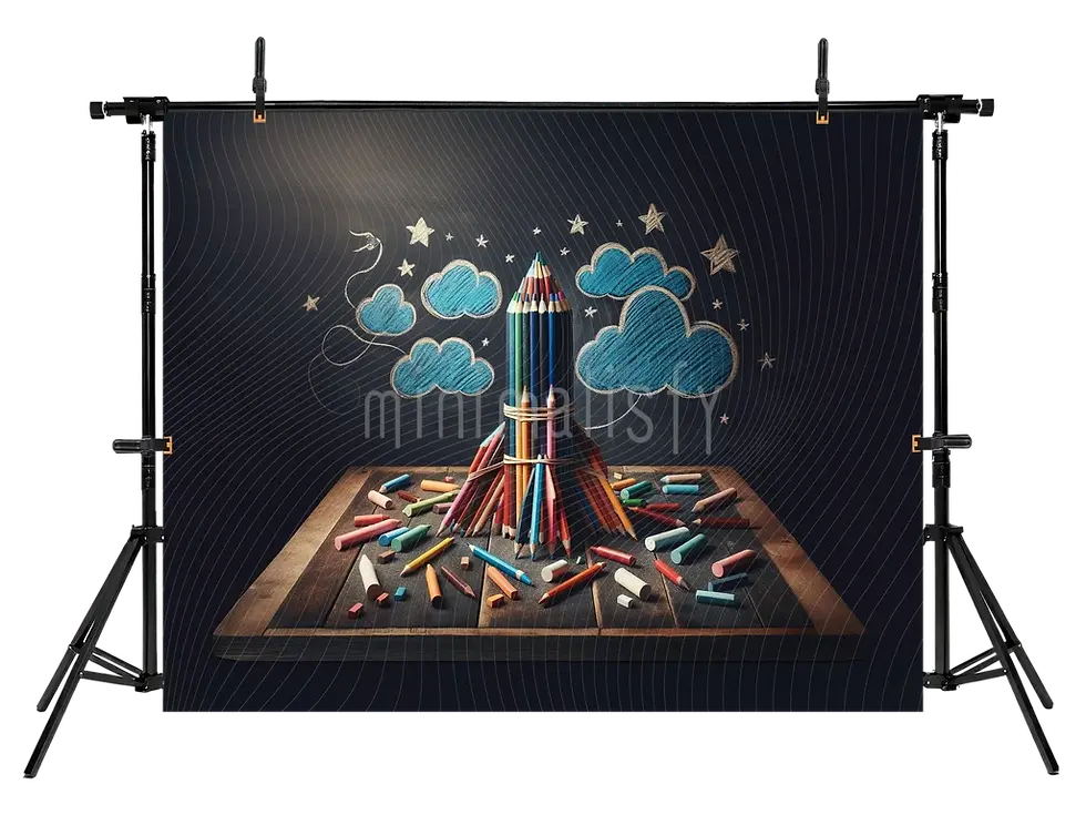 縮圖：彩色火箭设计背景-工作室背景