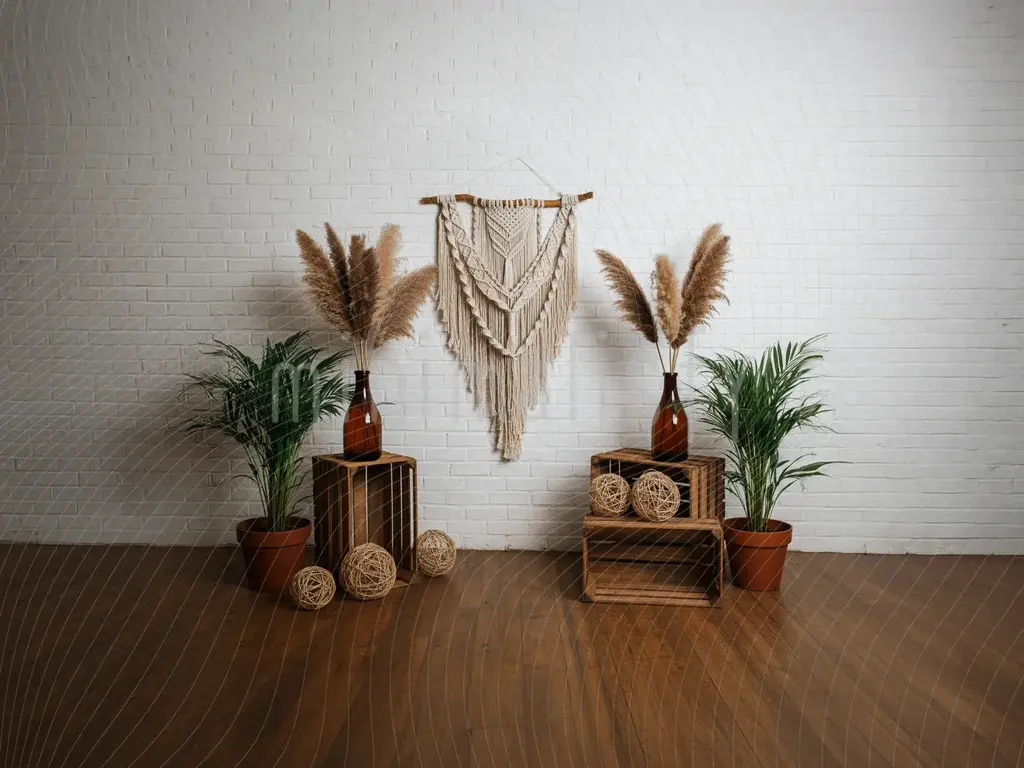 Bohem ve Modern  Makrome Arka Plan Stüdyo Fonu