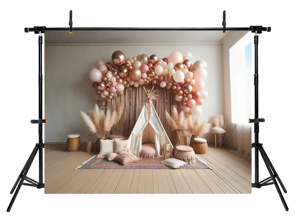 Küçük resim: Bohem Balonlu Çadır Arka Plan  – Stüdyo Fonu