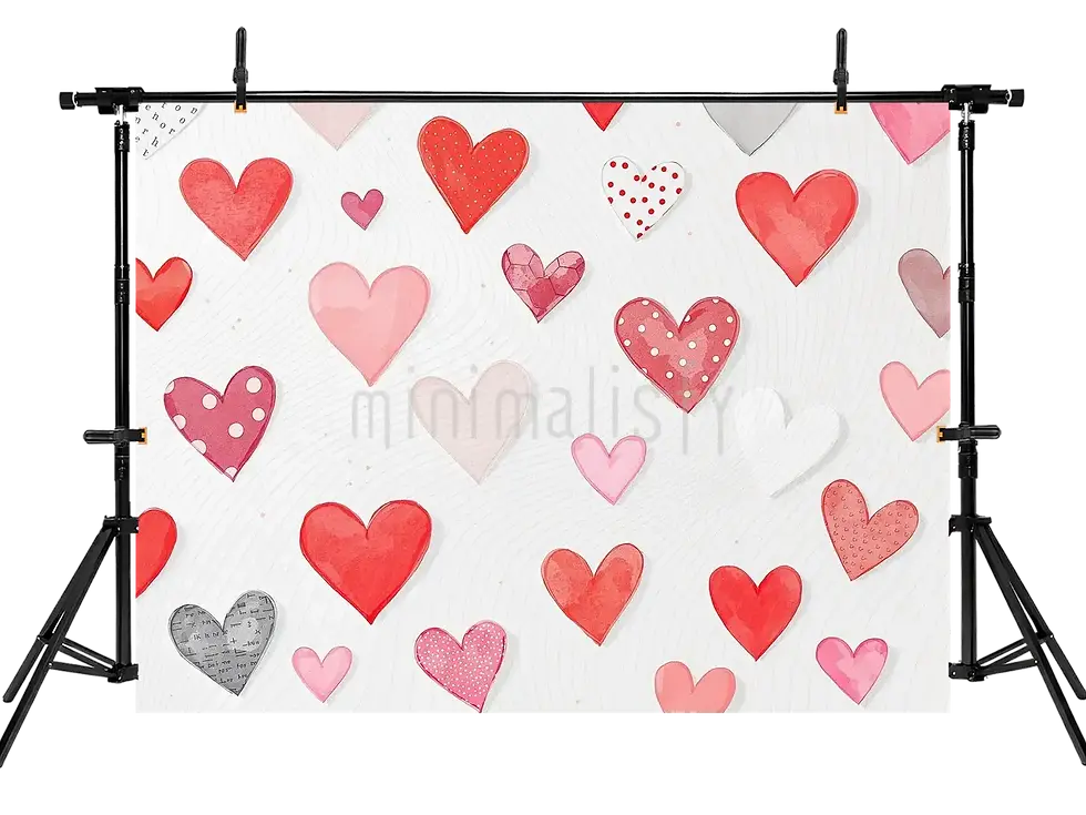 Miniature : Expression d'amour : fond à motifs de cœurs, toile de fond de studio