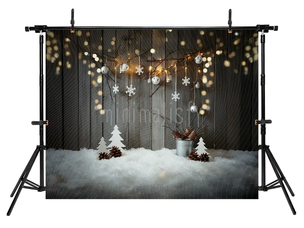 Миниатюра: Минималистичный рождественский фон в деревенском стиле — студийный фон