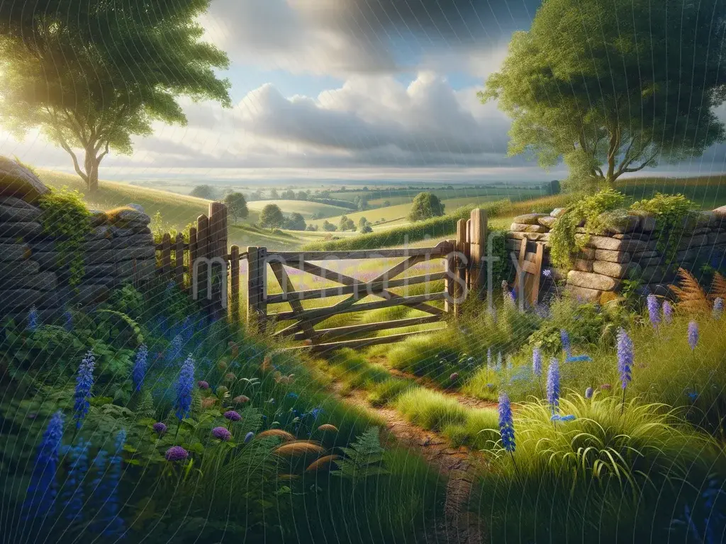 宁静的乡村风光与乡村自然主题背景工作室背景