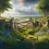 Miniature : Paysage de campagne paisible avec toile de fond de studio sur le thème de la nature rurale