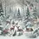Miniature : Cerfs dans une forêt d'hiver de conte de fées - Fond de studio
