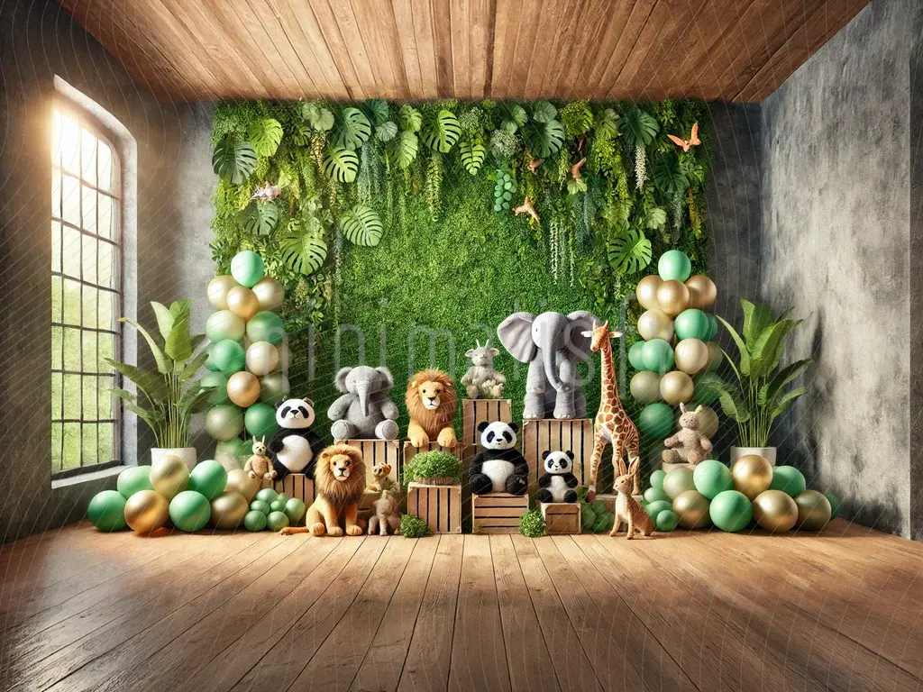 Vahşi Doğa Temalı Arka Plan  Çocuklar İçin Stüdyo Fonu