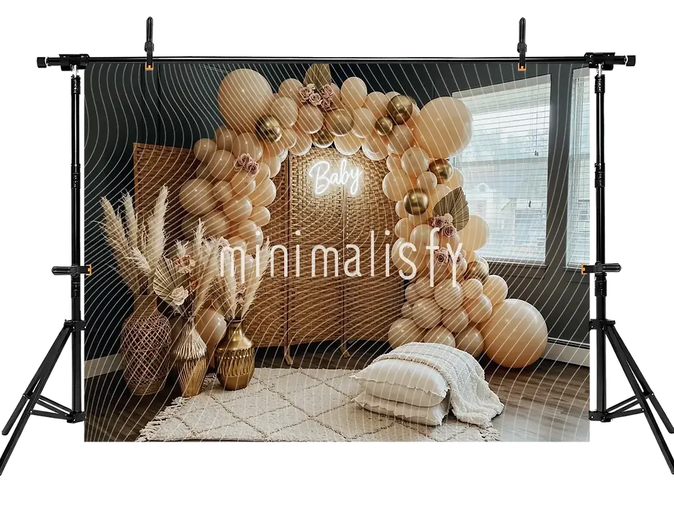 Миниатюра: Стильный и элегантный фон для вечеринки в честь рождения ребенка, студийный фон