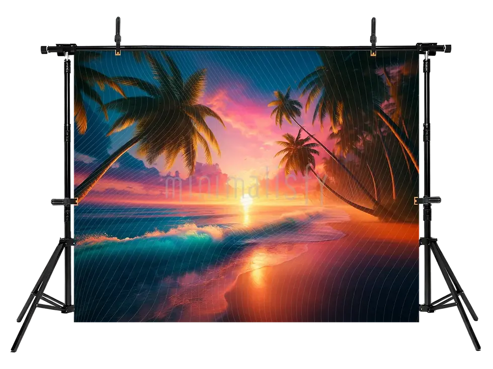 Miniatyrbilde: Tropikal Günbatımı Sahili Arka Plan  - Stüdyo Fonu
