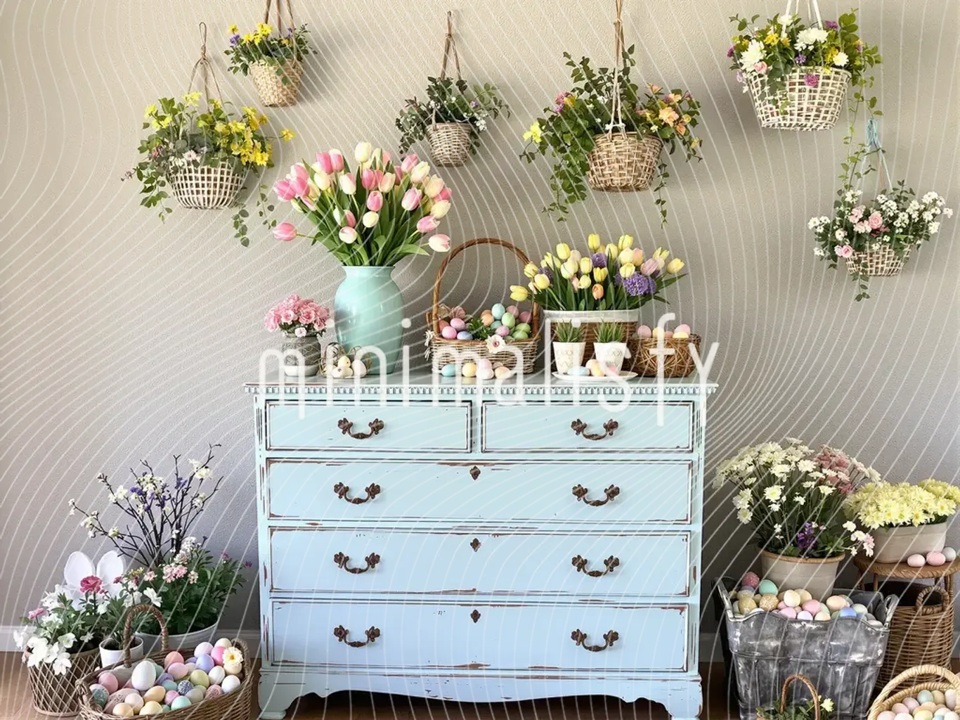 رقص رنگ ها: پس زمینه با تم بهار، پس زمینه استودیو