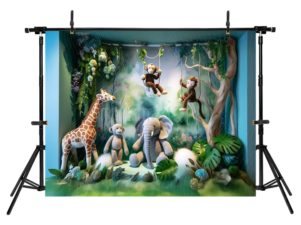 الصورة المصغرة: Orman Temalı Eğlenceli Arka Plan  Stüdyo Fonu