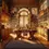 Miniature : Toile de fond de studio avec bibliothèque vintage et arrière-plan chic du vieux monde