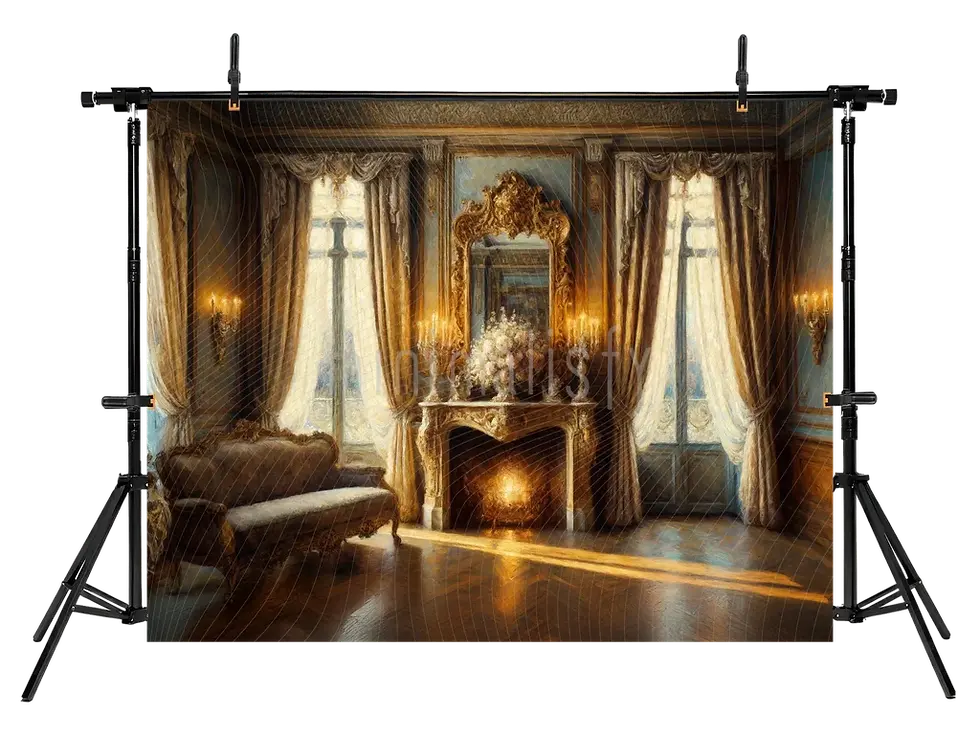 Hình thu nhỏ: Phông nền Studio sang trọng theo chủ đề Cung điện và Lò sưởi Baroque