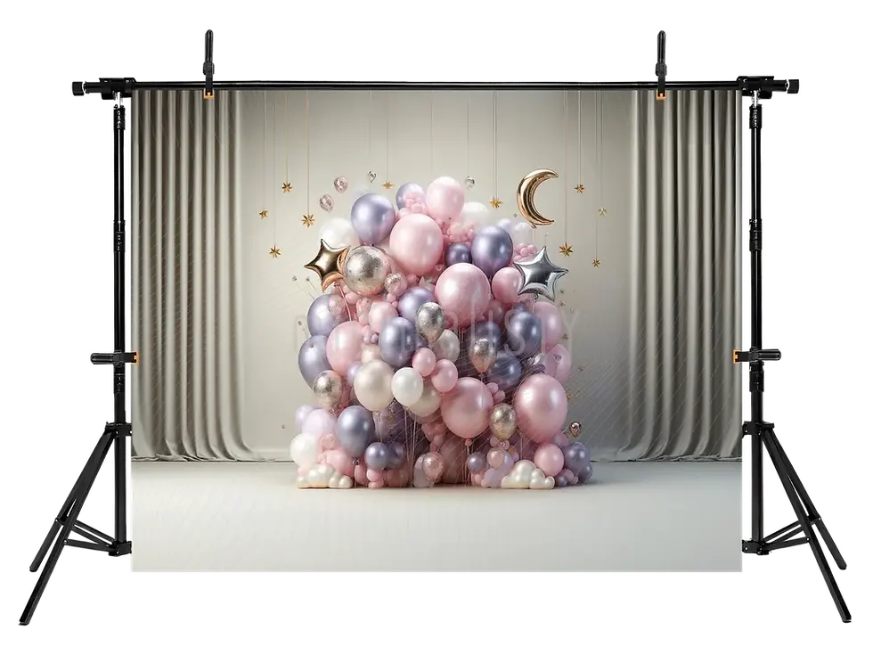 Sličica: Balonsko ozadje na temo lune in zvezde – studijsko ozadje