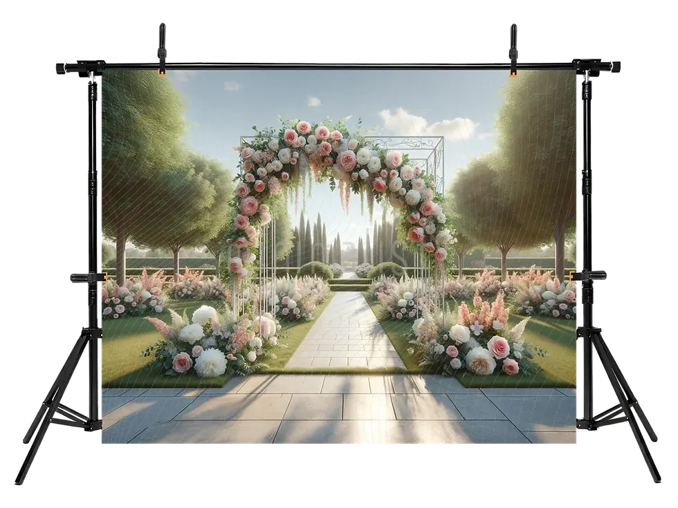 Miniatură: Fundal de studio de fundal elegant cu flori detaliate pentru grădină