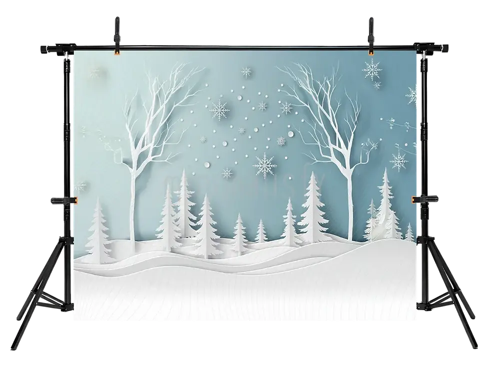 Миниатюра: Минималистичный фон с изображением зимнего чуда и белого дерева — студийный фон