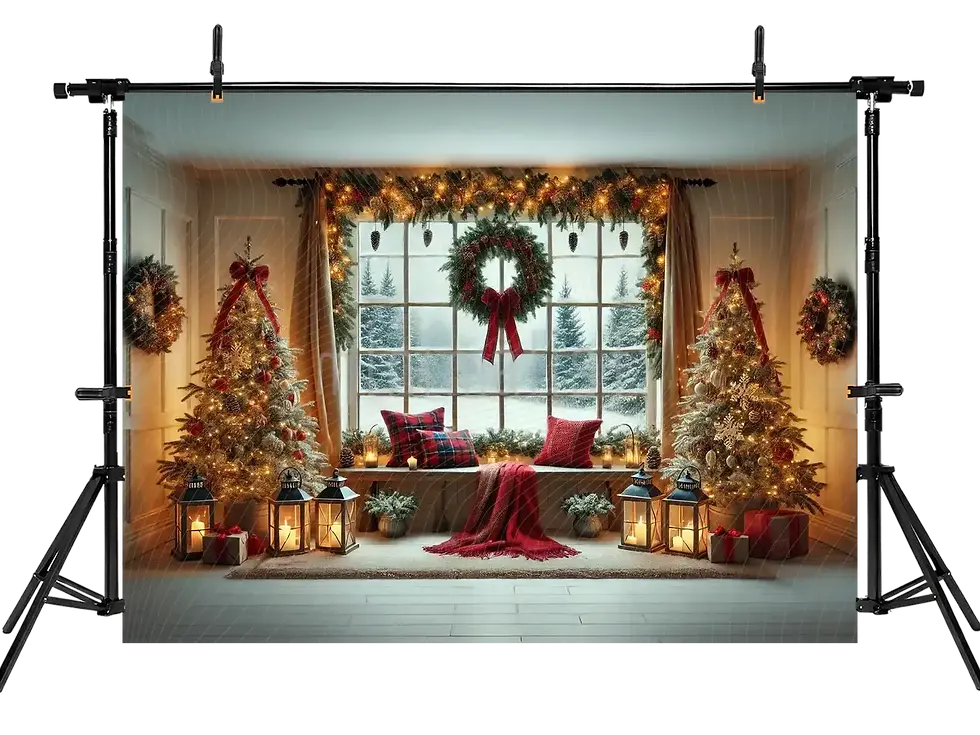 サムネイル： Büyüleyici Kış Manzarası: Işıltılı Noel Ağaçları, Stüdyo Fonu