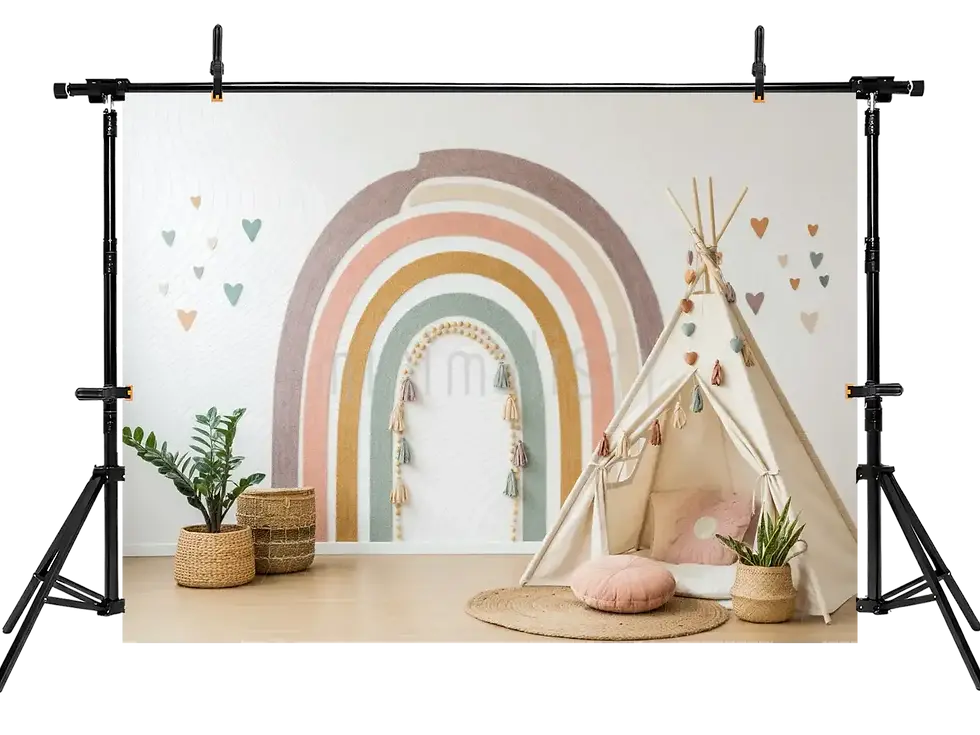 Miniatura: Diseño de fondo primaveral colorido, fondo de estudio para habitación infantil