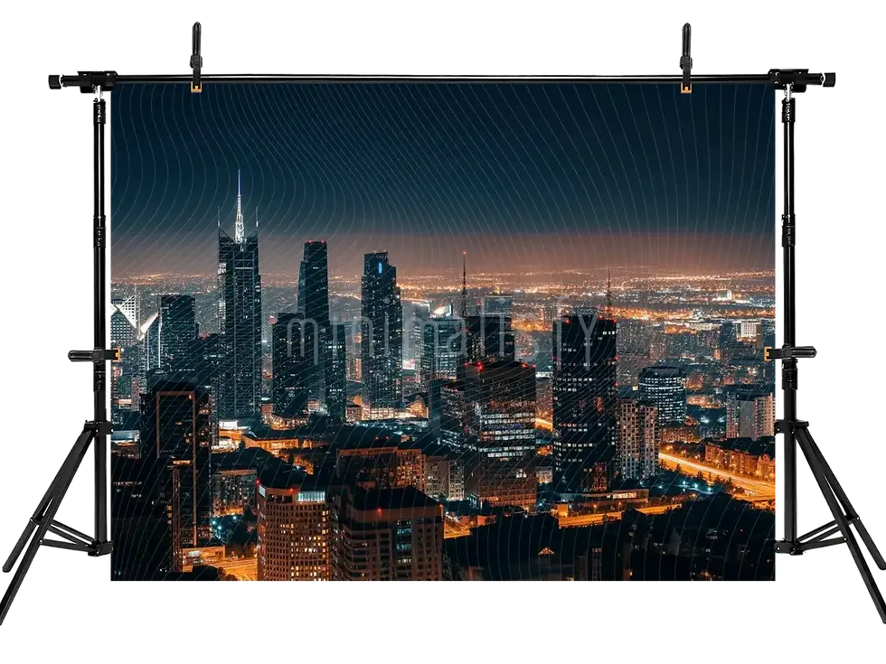 Miniature : Paysage urbain nocturne, toile de fond pour studio