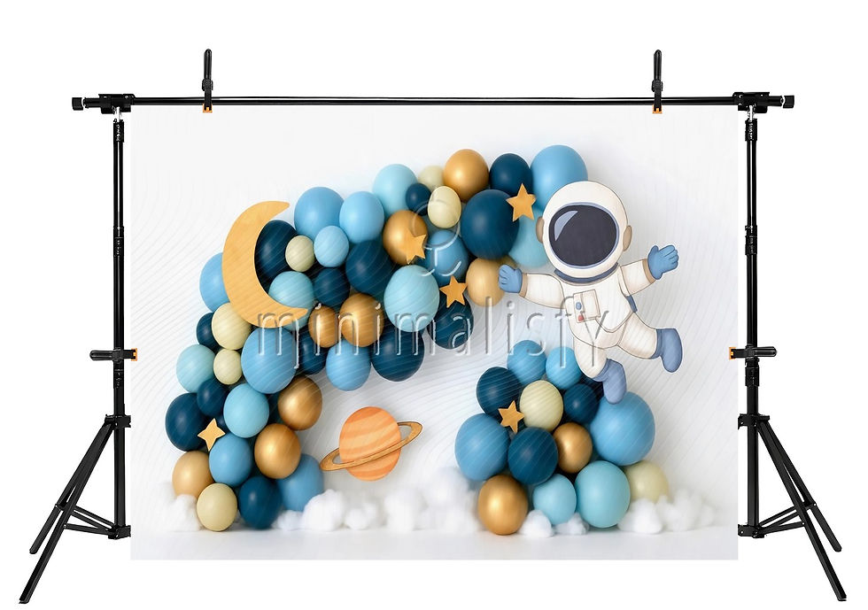Miniature : Astronot ve Gezegenler Uzay Temalı Parti Stüdyo Fonu