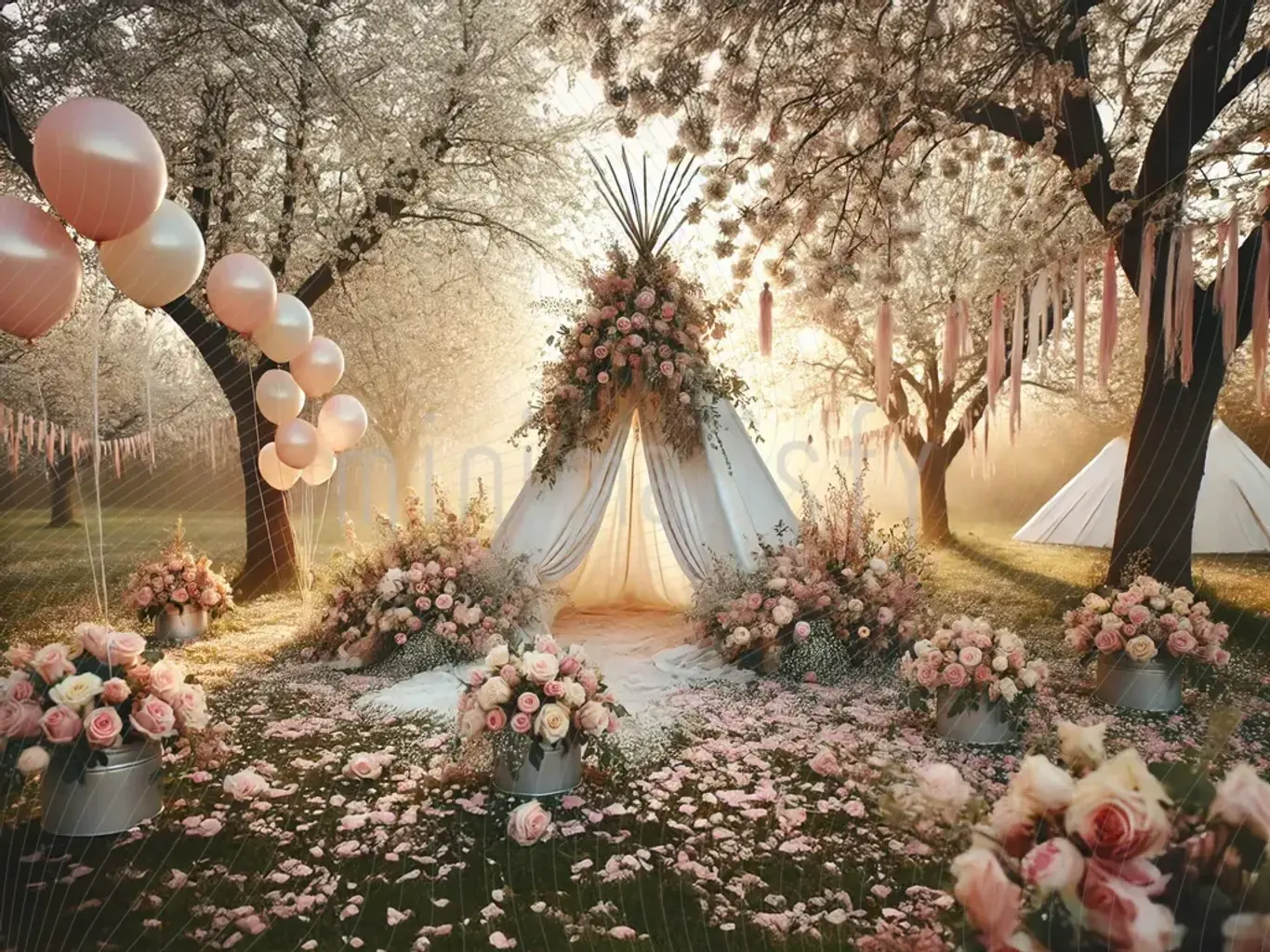 Fundal romantic de primăvară, fundal studio