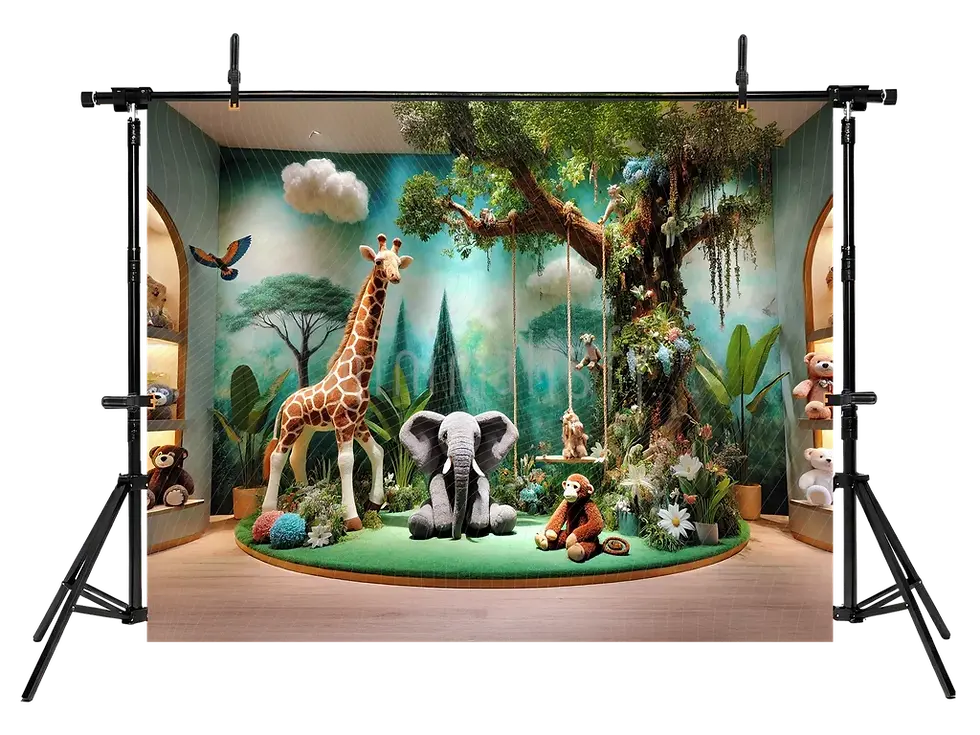 縮圖：森林故事：充满活力和趣味的儿童背景 - 工作室背景