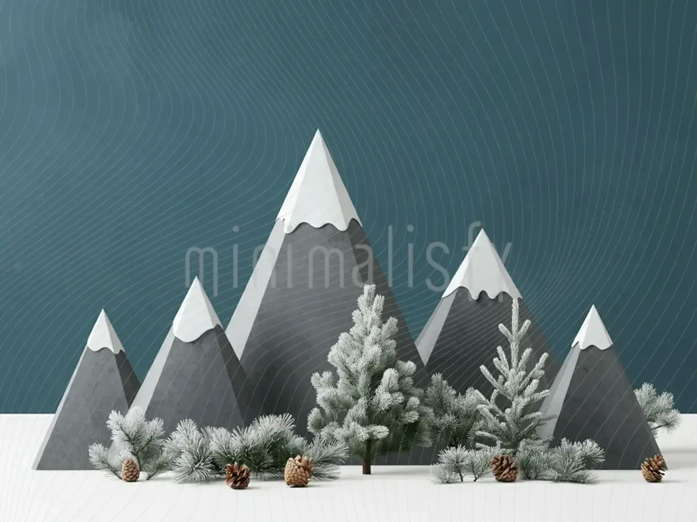 Paysage de montagne minimaliste, toile de fond pour studio