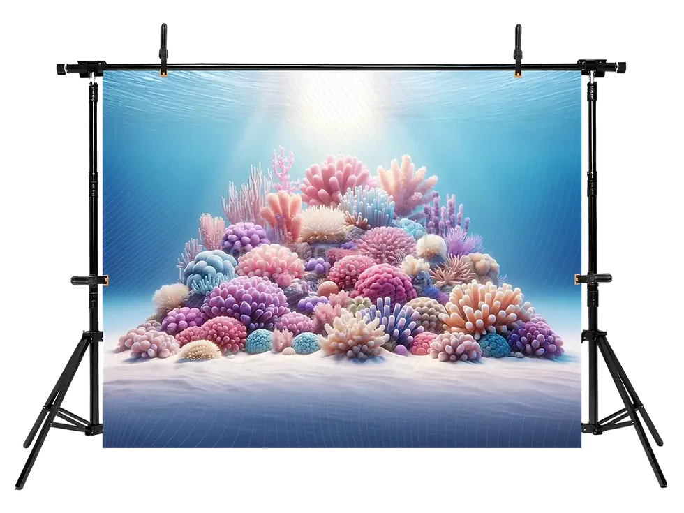 Küçük resim: Renkli Mercan Resifi ve Okyanus Derinlikleri Arka Planı -  Stüdyo Fonu
