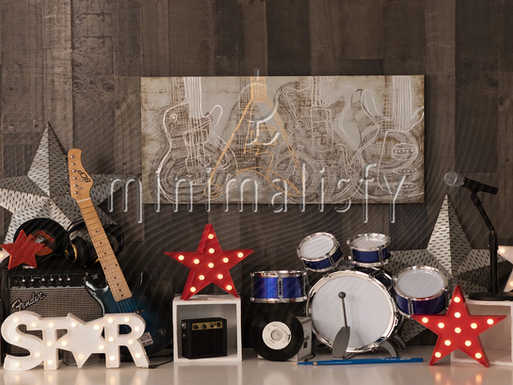 Rockstar Sahnesi Baskılı Kumaş Fon Stüdyo Fonu