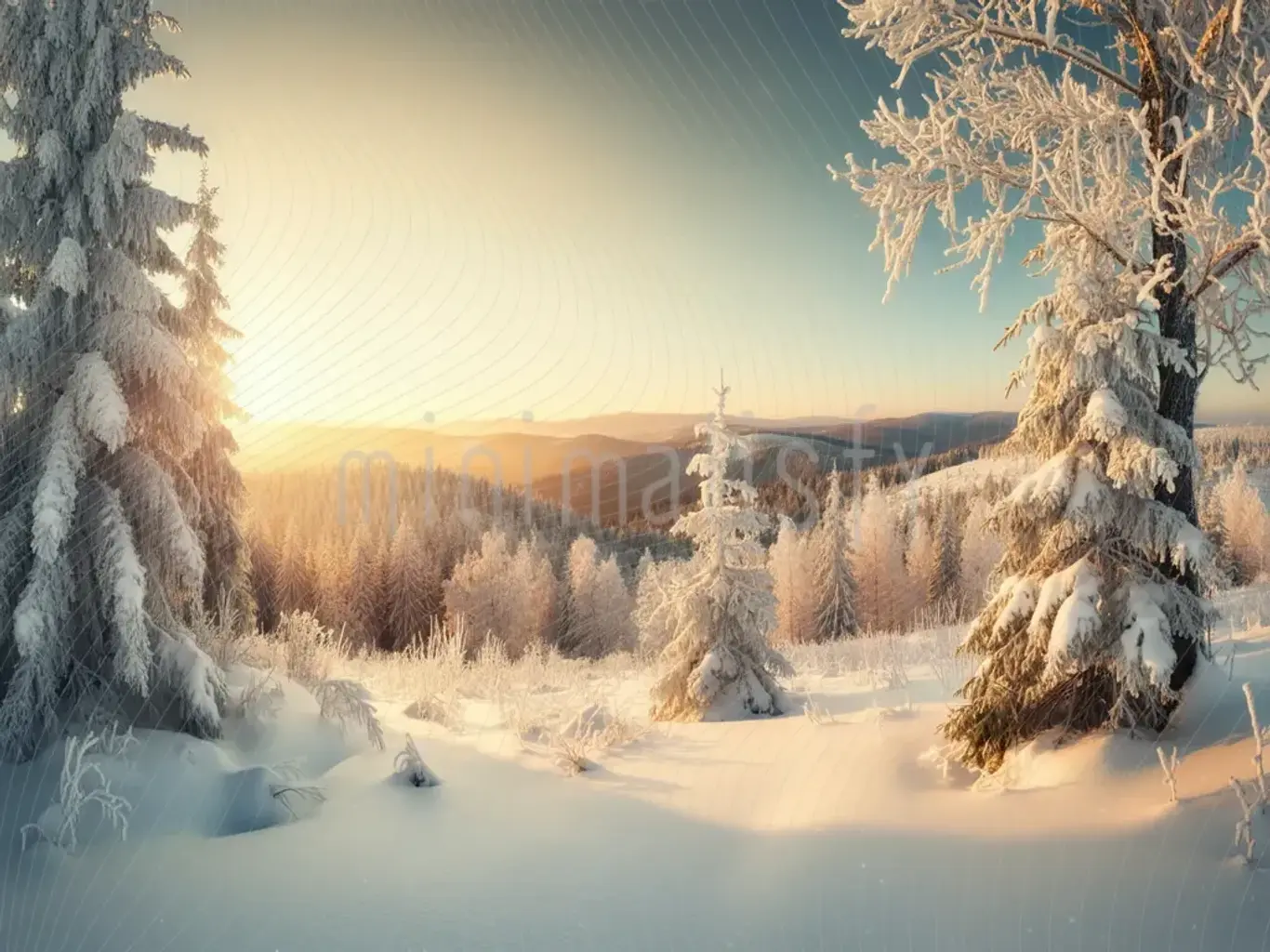 Fascynujący zimowy krajobraz: tło, tło studia