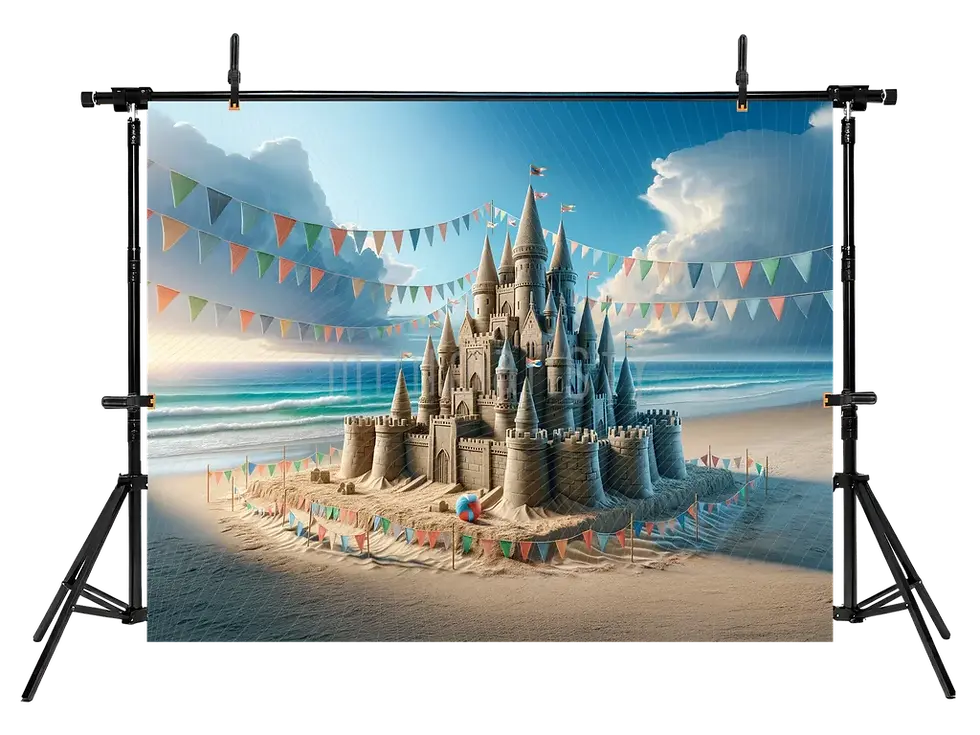 Miniatura: Cenário de praia de Sandcastle – Cenário de estúdio