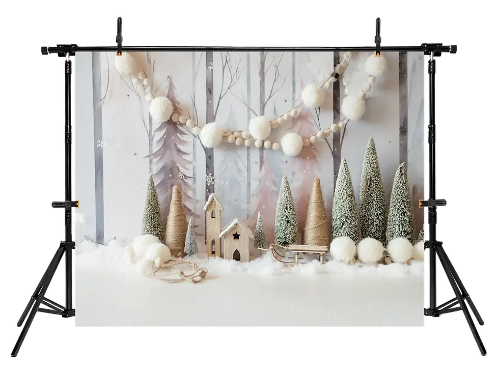 Миниатюра: Фон «Деревенская зимняя сказка» — студийный фон