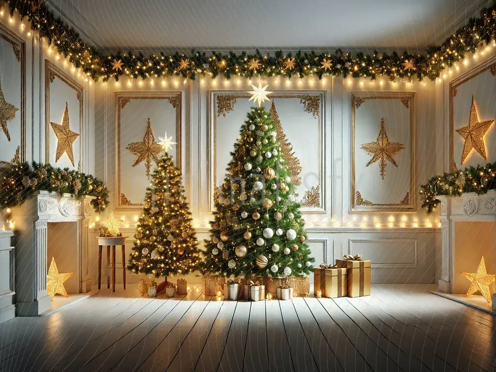 Phông nền phản chiếu tinh thần năm mới lấp lánh - Phông nền Studio