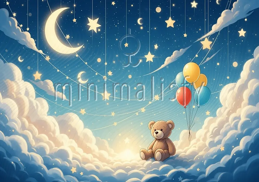 Ay ve Yıldızlarla Rüya Dünyası Çocuk ve Bebek Fonu Stüdyo Arka Planı