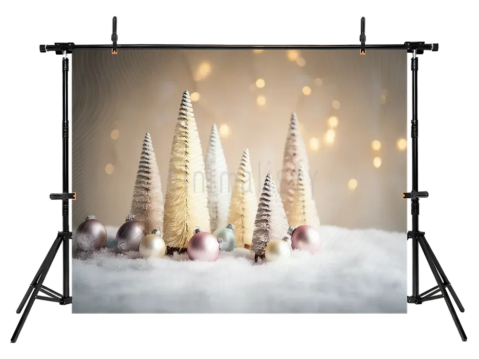 Миниатюра: Сверкающий зимний лесной фон — студийный фон