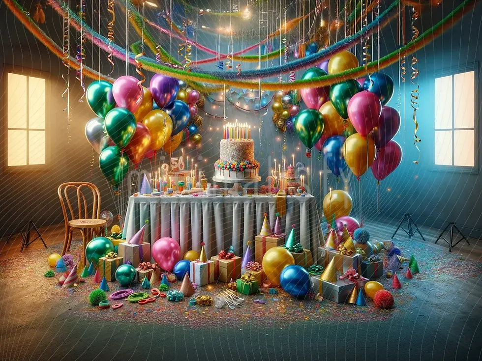 Fête d'anniversaire colorée et fond de célébration de ballons - Fond de studio