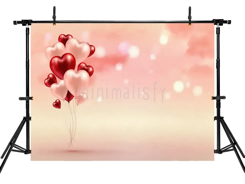 Miniatură: Kalp Şeklinde Balonlarla Dolu Pastel Arka Plan , Stüdyo Fonu