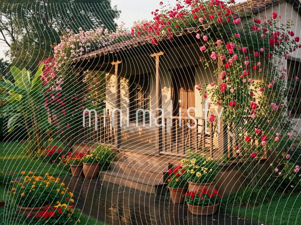 Une scène de jardin fascinante en arrière-plan pour studio