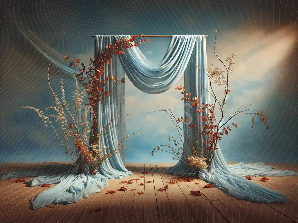 Toile de fond de studio avec une élégance rustique et l'éclat de la nature