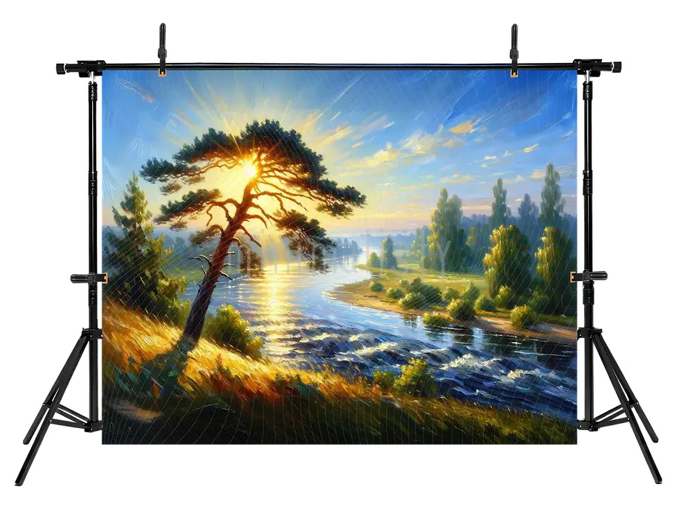 Miniatúra: Gün Batımı ve Doğa Manzarası Arka Planı  Stüdyo Fonu