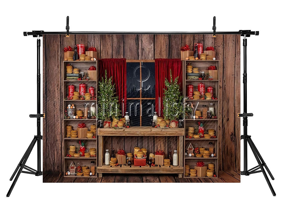 Miniatyrbild: Noel Sıcaklığı: Pancakes, Hediyeler ve Kırmızı Kadife Stüdyo Arka Planı