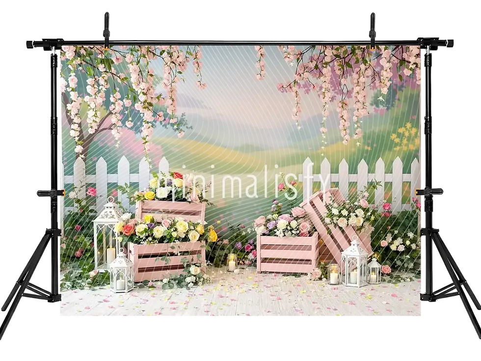 縮圖：春季主题背景，花色丰富，工作室背景