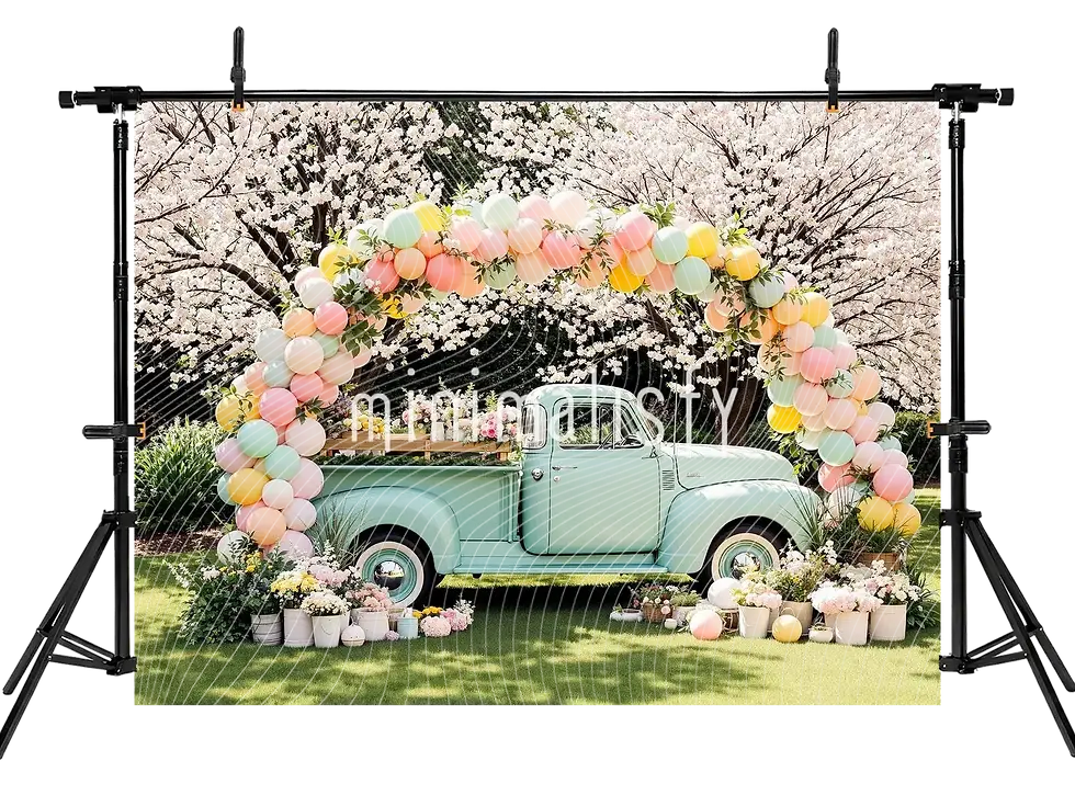 Miniatura: Alegria da Primavera: Fundo Cheio de Balões Coloridos, Cenário de Estúdio