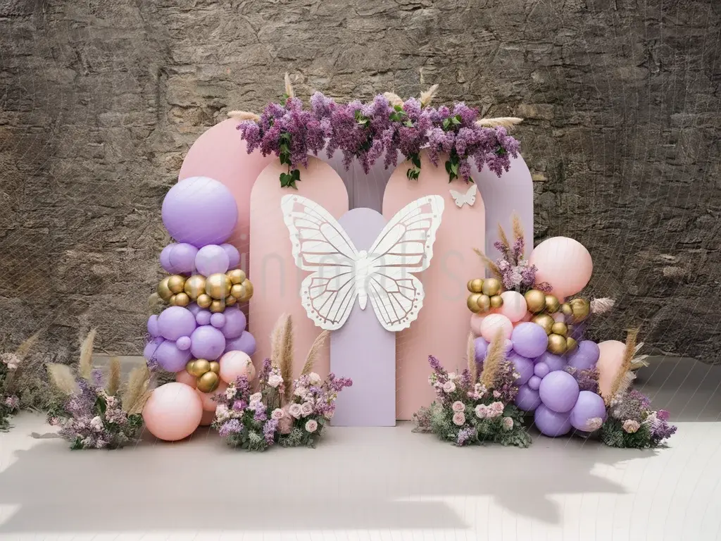 Pastel Renklerde Kelebek Temalı Arka Plan, Etkileyici Stüdyo Fonu